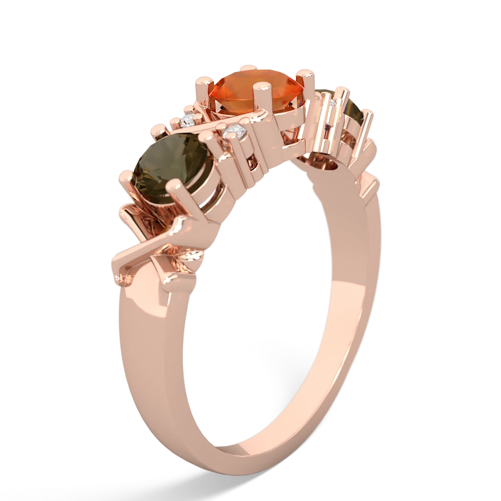 Fire Opal Hugs And Kisses 14K Rose Gold ring R5016