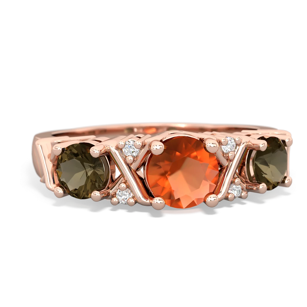 Fire Opal Hugs And Kisses 14K Rose Gold ring R5016