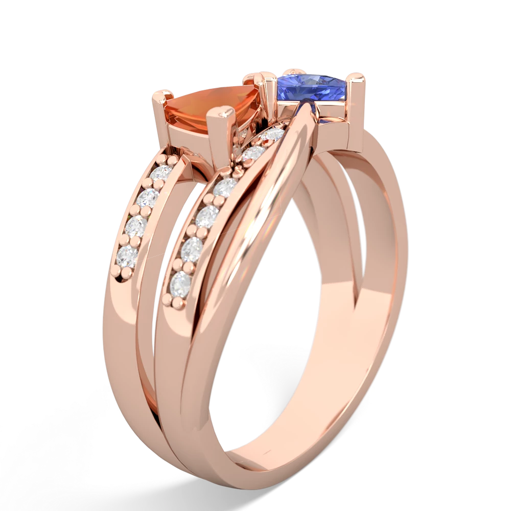 Fire Opal Bowtie 14K Rose Gold ring R2360