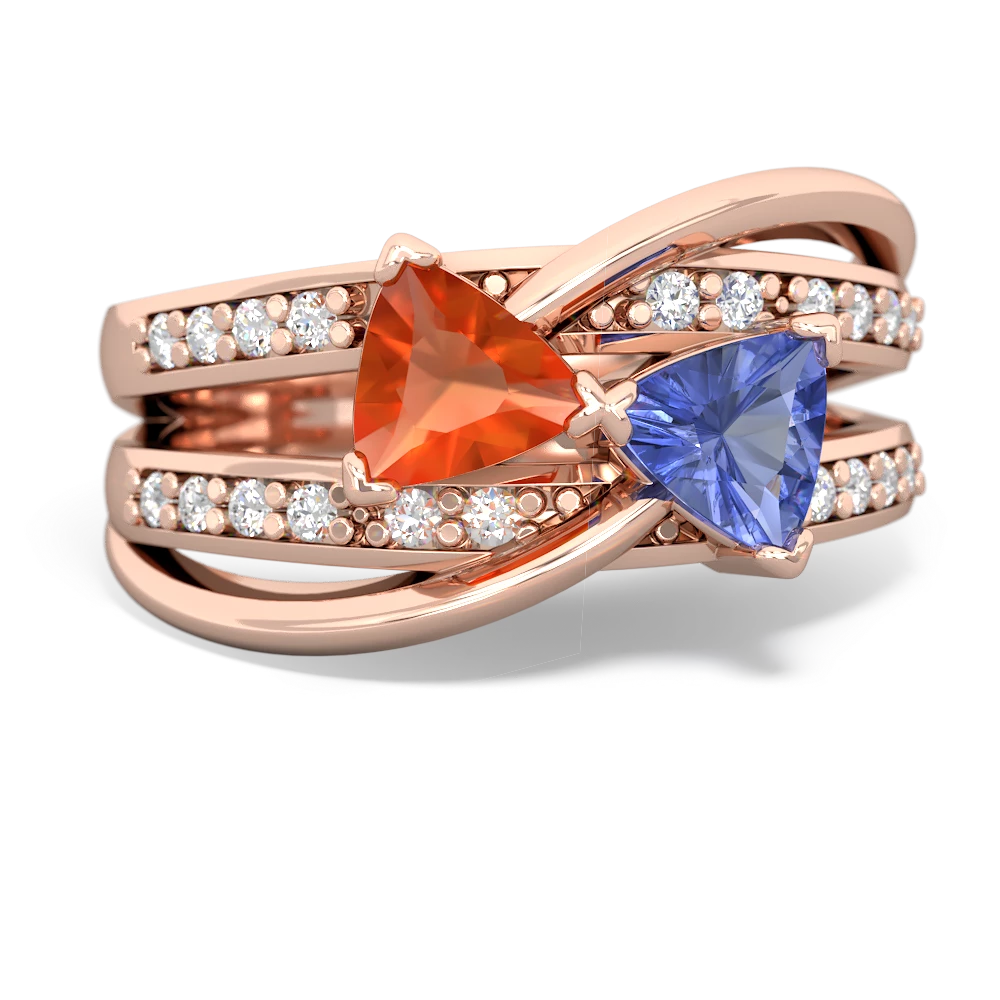 Fire Opal Bowtie 14K Rose Gold ring R2360