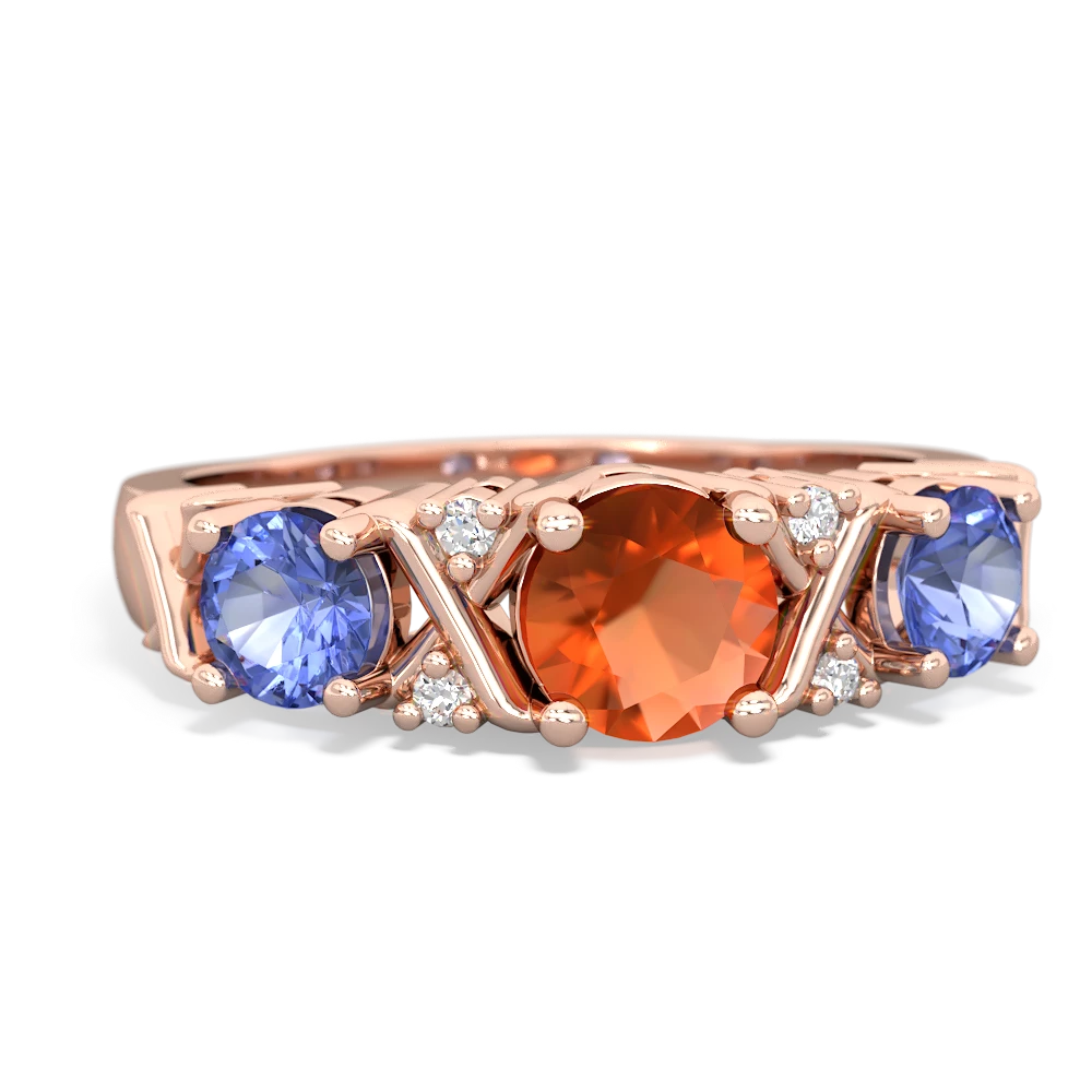 Fire Opal Hugs And Kisses 14K Rose Gold ring R5016