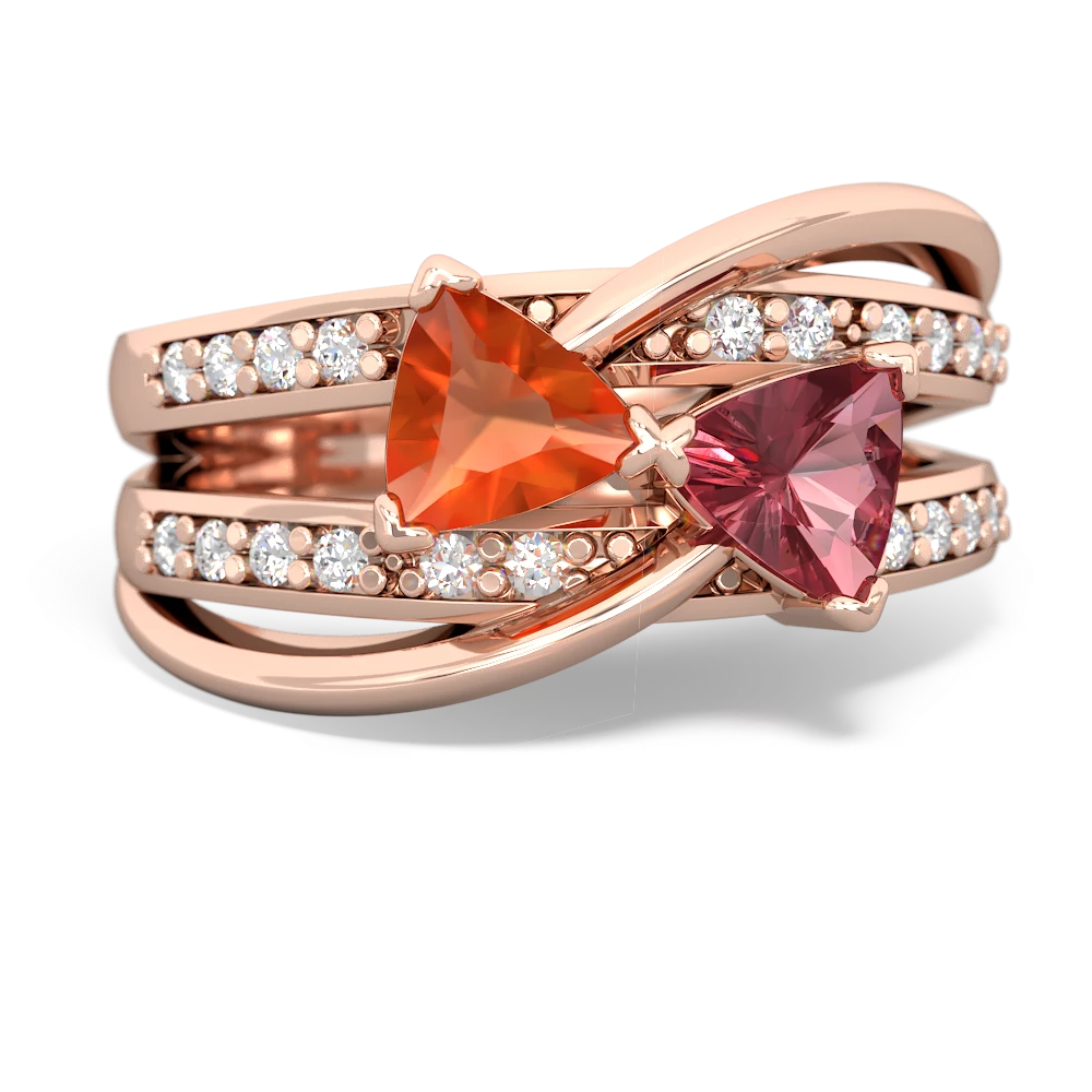 Fire Opal Bowtie 14K Rose Gold ring R2360