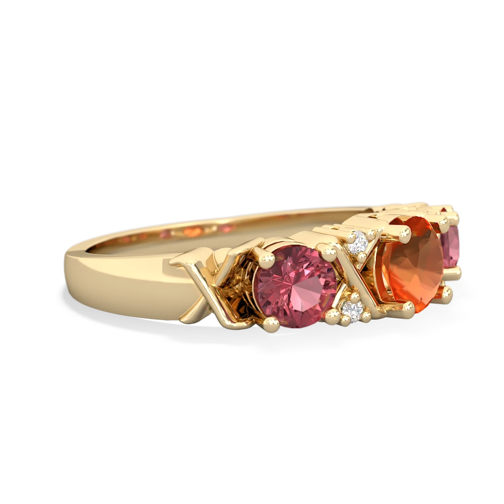 Fire Opal Hugs And Kisses 14K Yellow Gold ring R5016