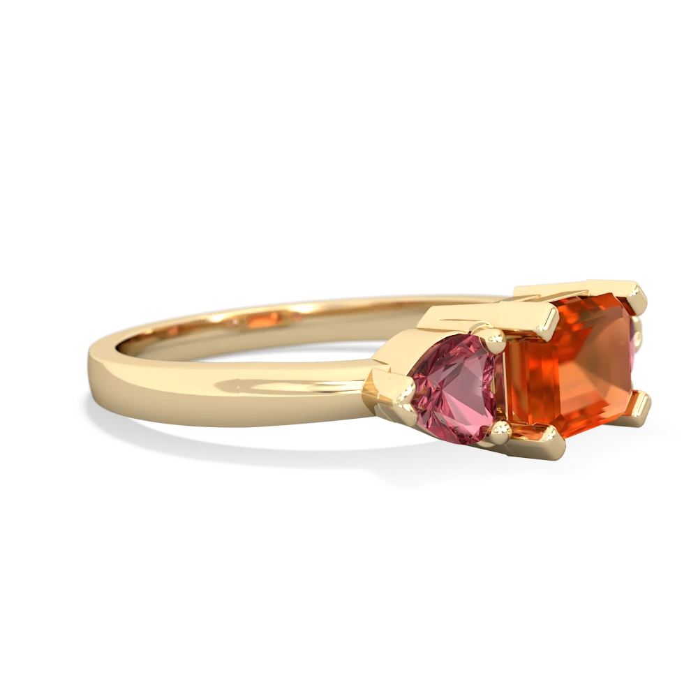 Fire Opal Three Stone 14K Yellow Gold ring R5235