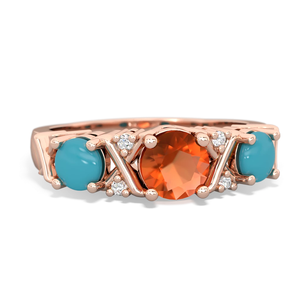 Fire Opal Hugs And Kisses 14K Rose Gold ring R5016