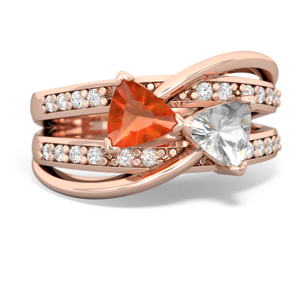 Fire Opal Bowtie 14K Rose Gold ring R2360