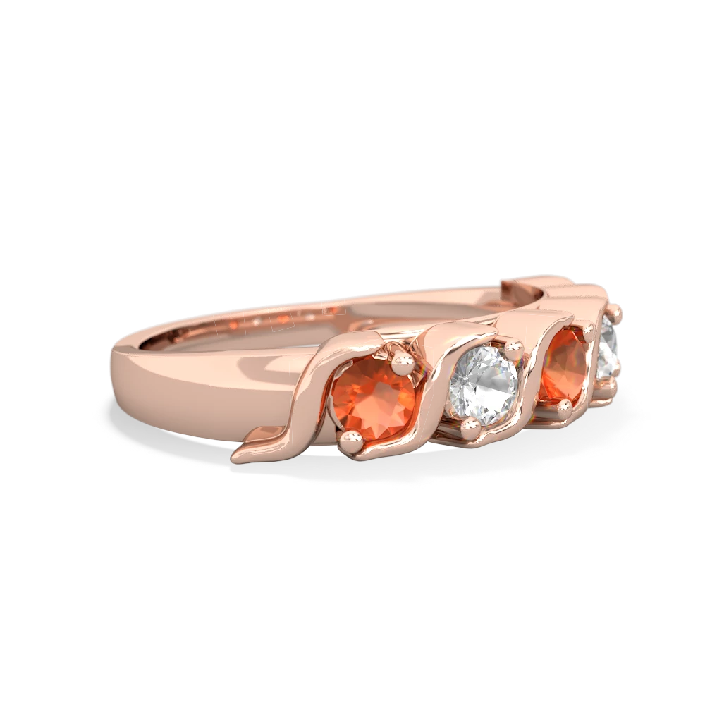 Fire Opal Anniversary Band 14K Rose Gold ring R2089