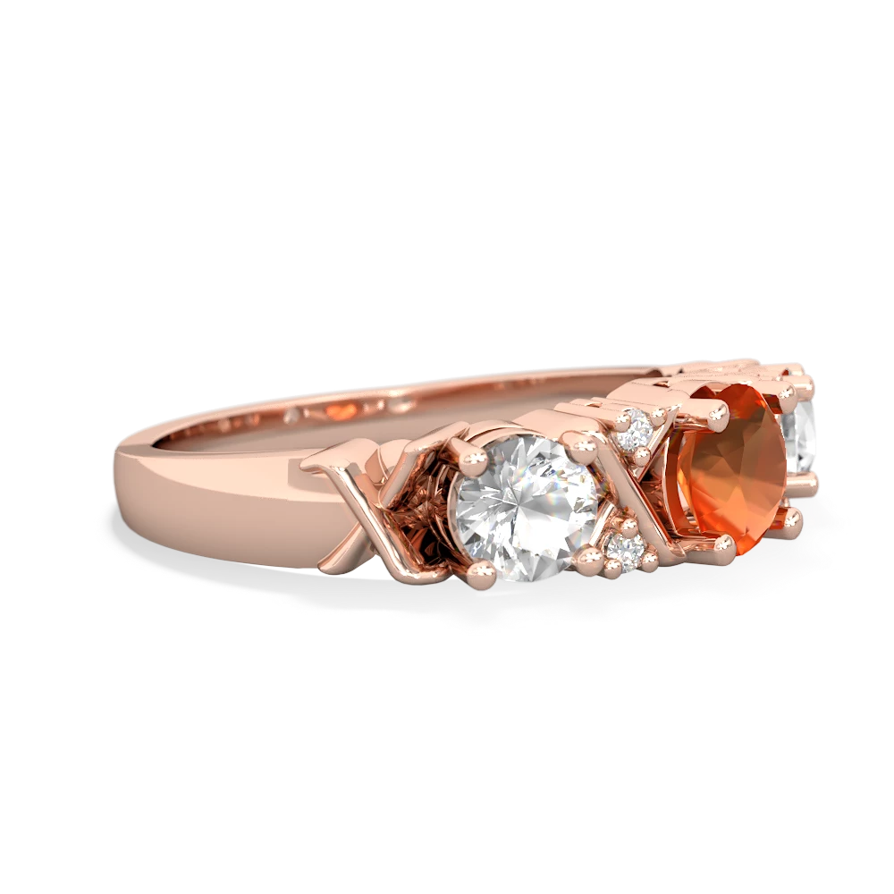 Fire Opal Hugs And Kisses 14K Rose Gold ring R5016