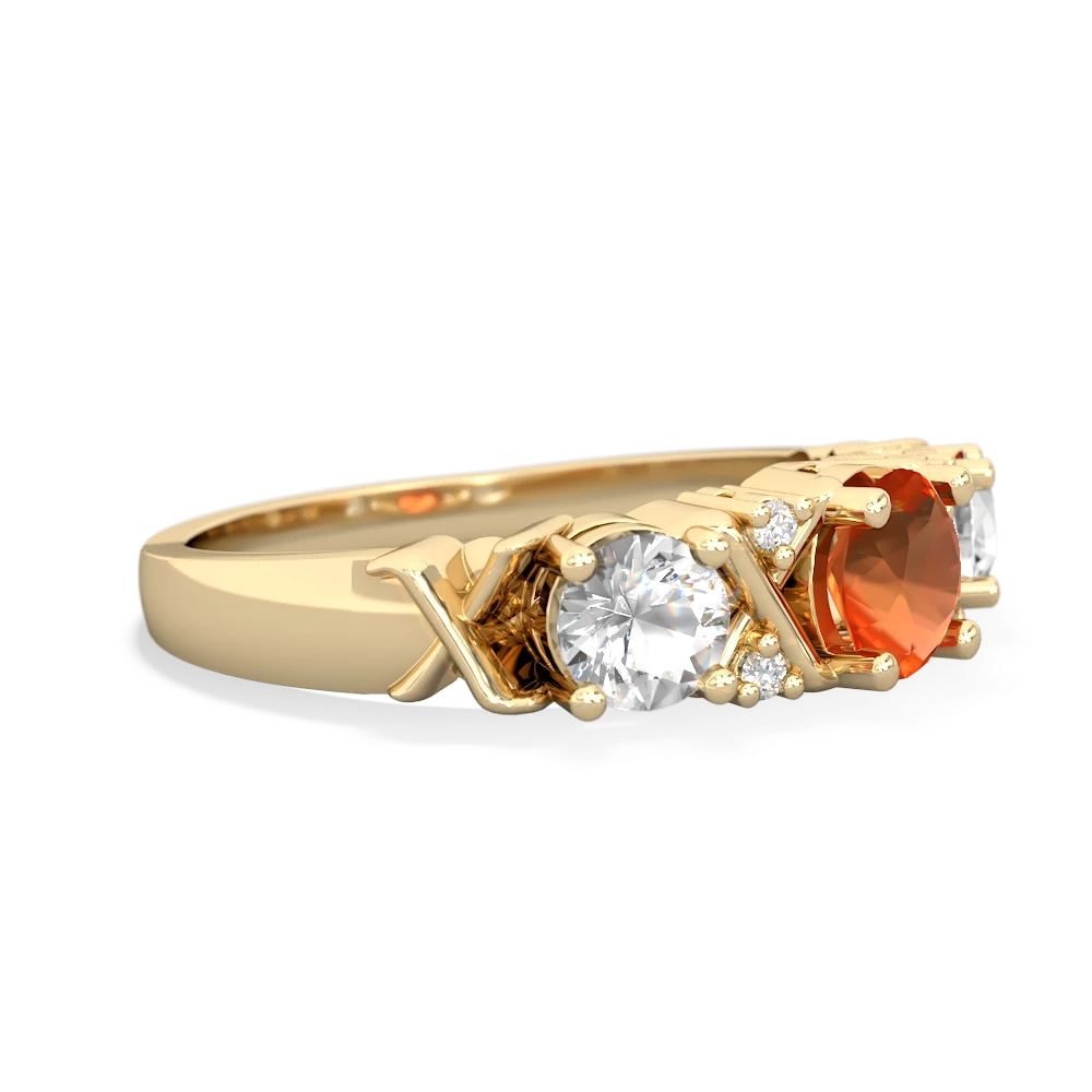 Fire Opal Hugs And Kisses 14K Yellow Gold ring R5016