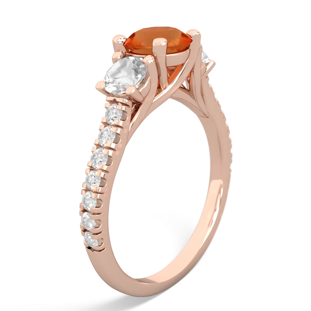 Fire Opal Pave Trellis 14K Rose Gold ring R5500