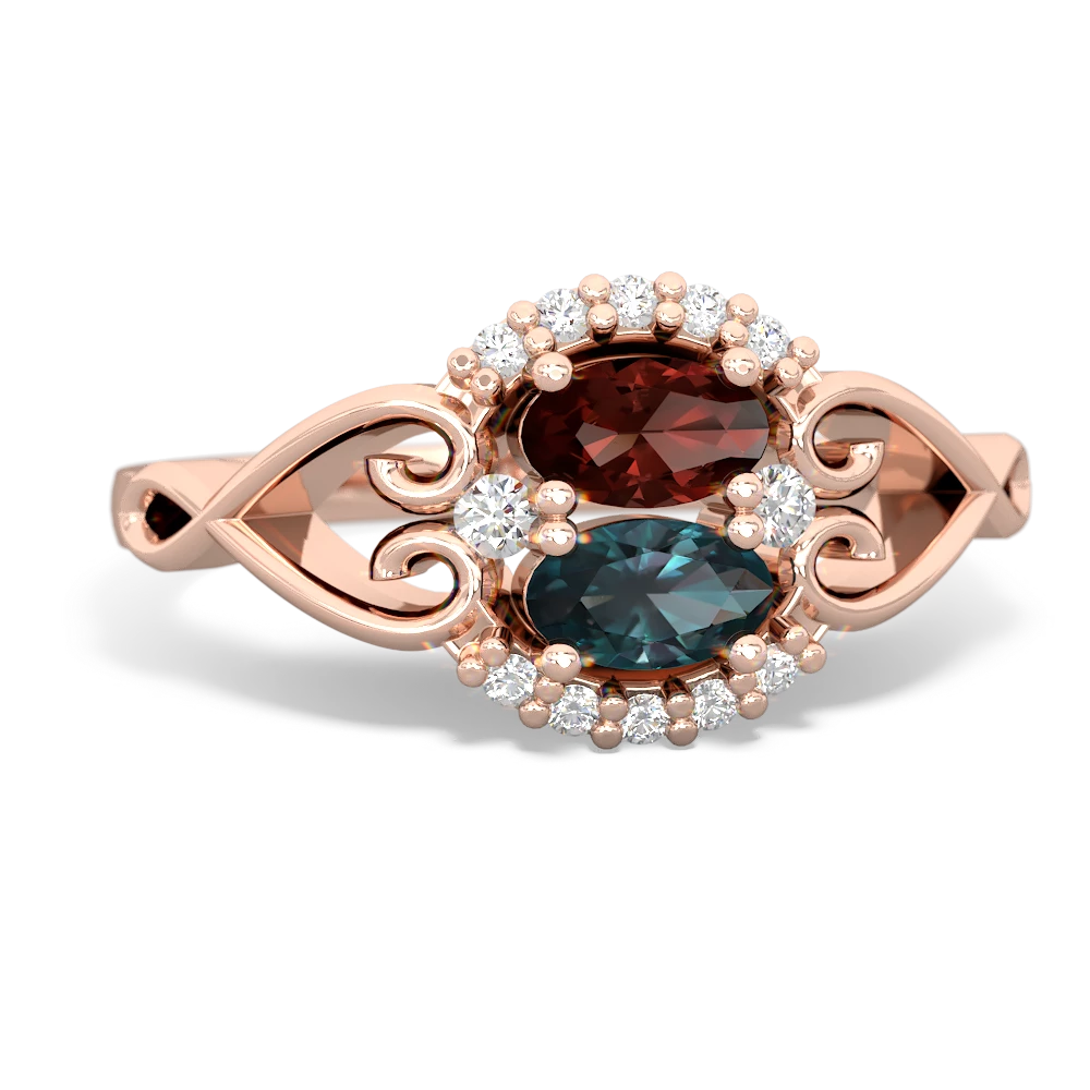 Garnet Love Nest 14K Rose Gold ring R5860