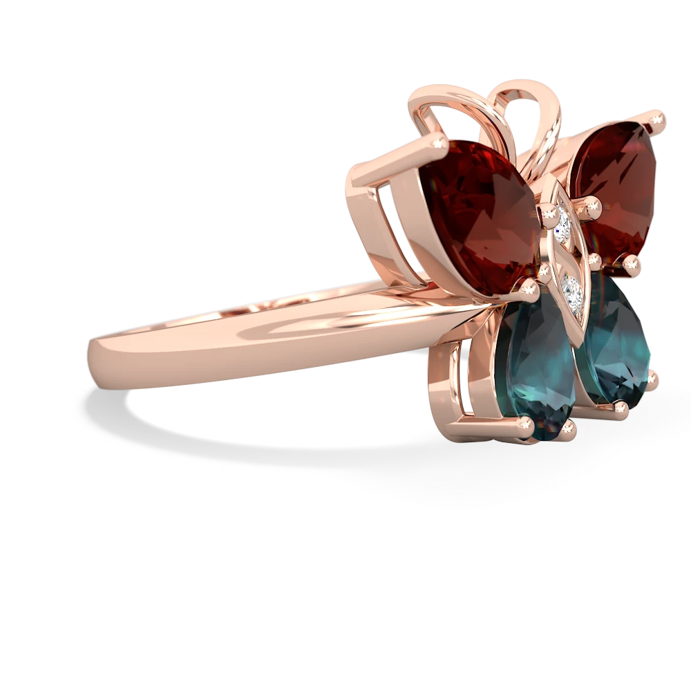 Garnet Butterfly 14K Rose Gold ring R2215