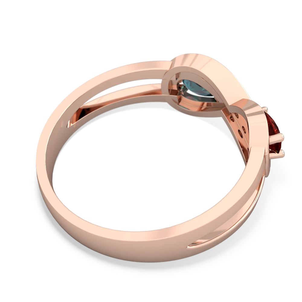 Garnet Diamond Infinity 14K Rose Gold ring R5390