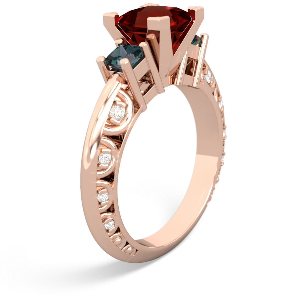 Garnet Eternal Embrace Engagement 14K Rose Gold ring C2001