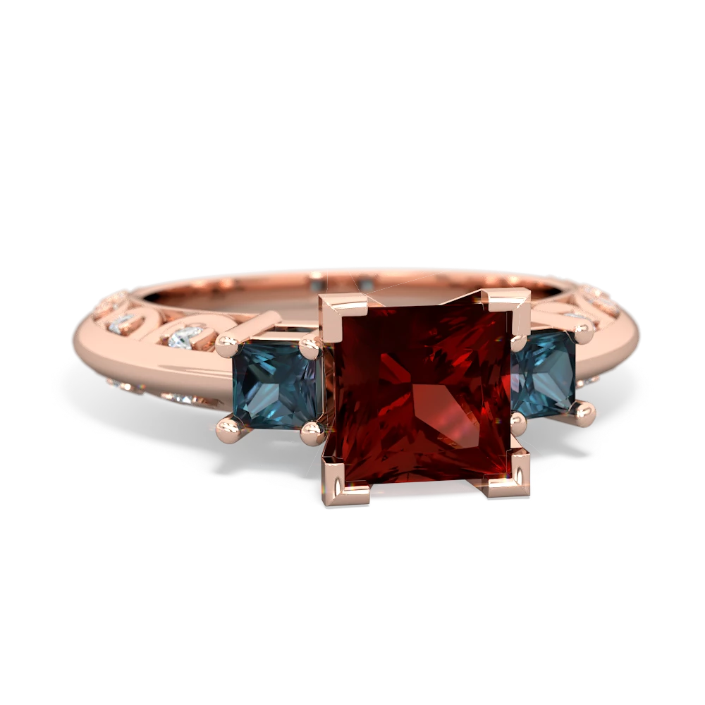 Garnet Eternal Embrace Engagement 14K Rose Gold ring C2001