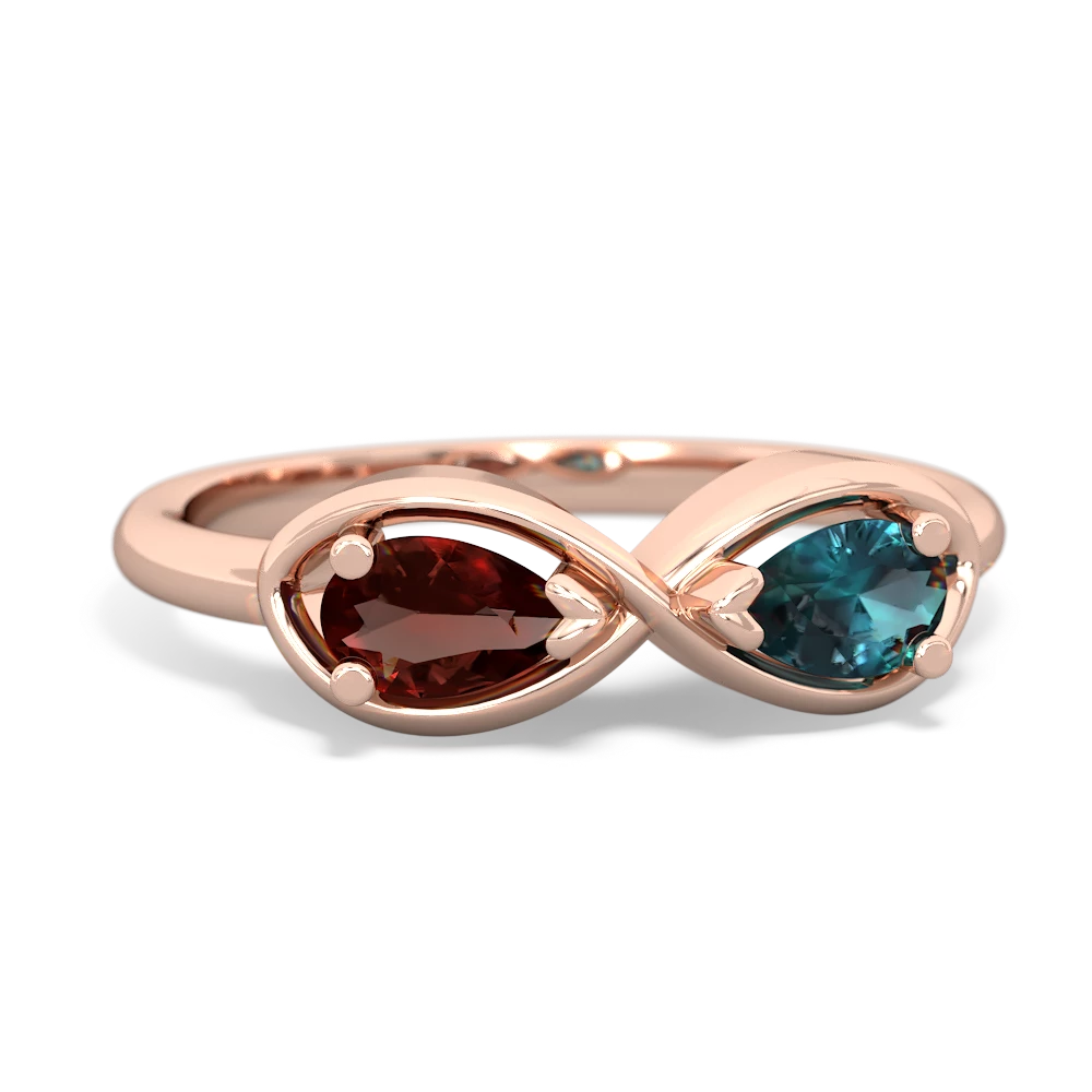 Garnet Infinity 14K Rose Gold ring R5050