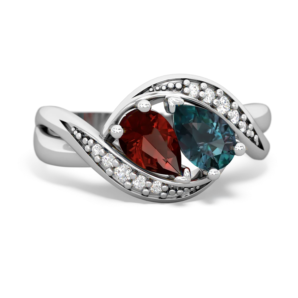 Garnet Summer Winds 14K White Gold ring R5342