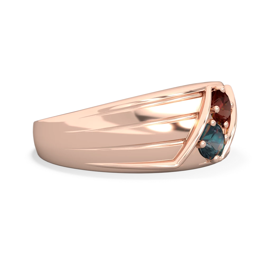 Garnet Men's Streamline 14K Rose Gold ring R0460