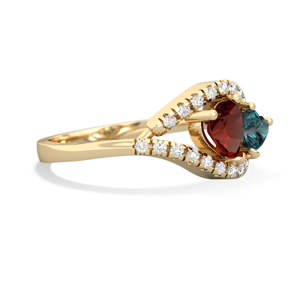 Garnet Mother And Child 14K Yellow Gold ring R3010