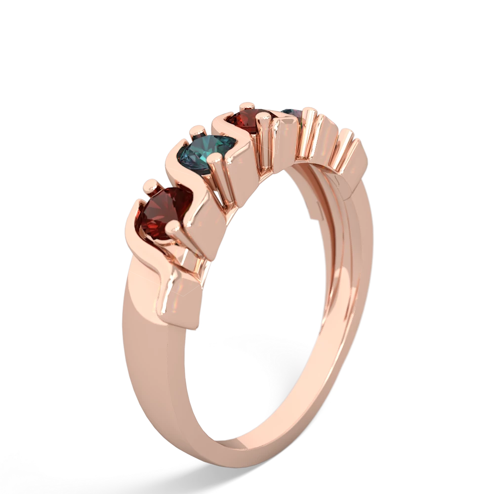 Garnet Anniversary Band 14K Rose Gold ring R2089