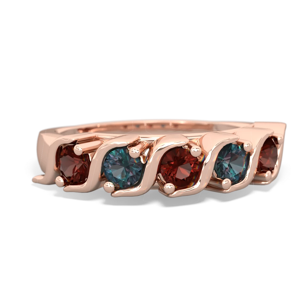 Garnet Anniversary Band 14K Rose Gold ring R2089