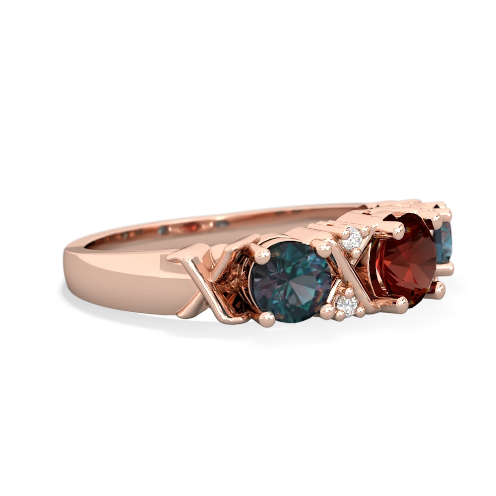 Garnet Hugs And Kisses 14K Rose Gold ring R5016