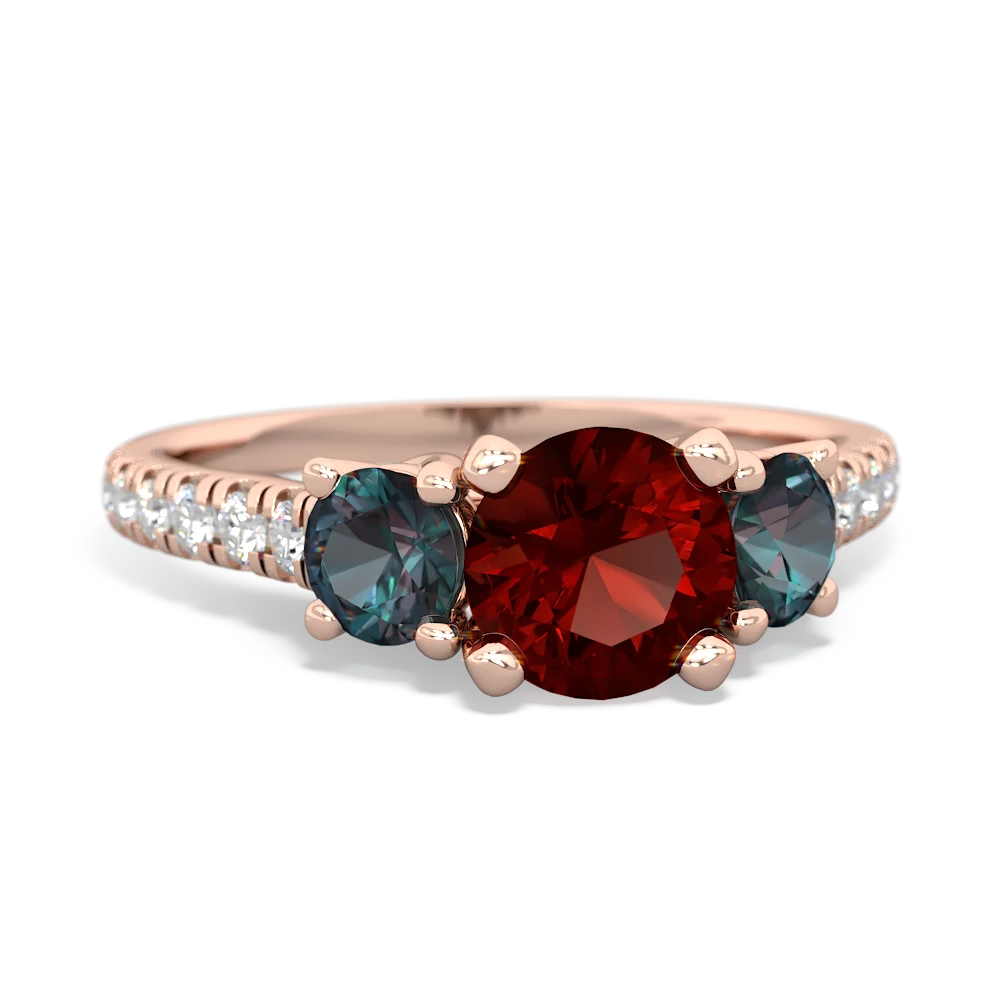 Garnet Pave Trellis 14K Rose Gold ring R5500