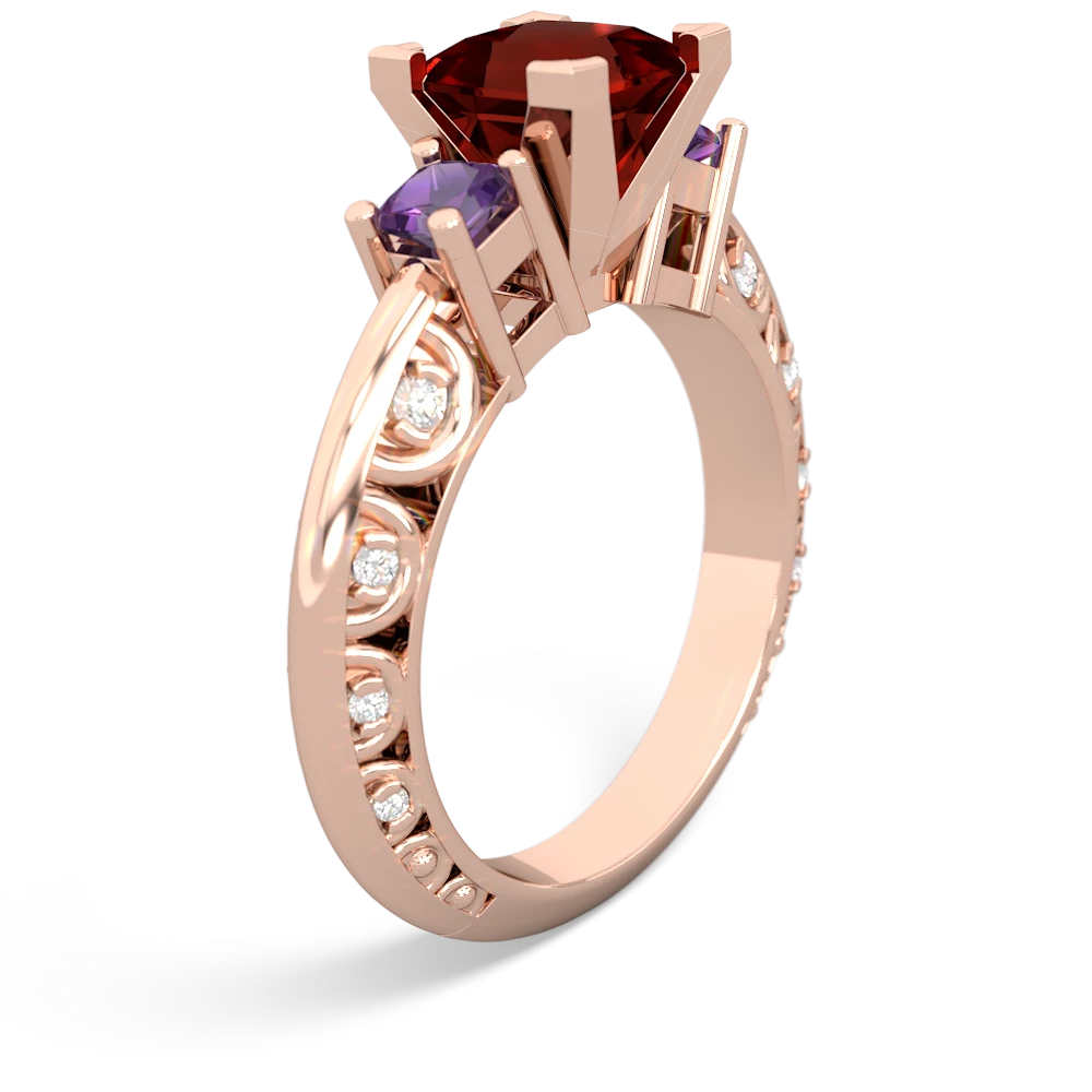 Garnet Eternal Embrace Engagement 14K Rose Gold ring C2001