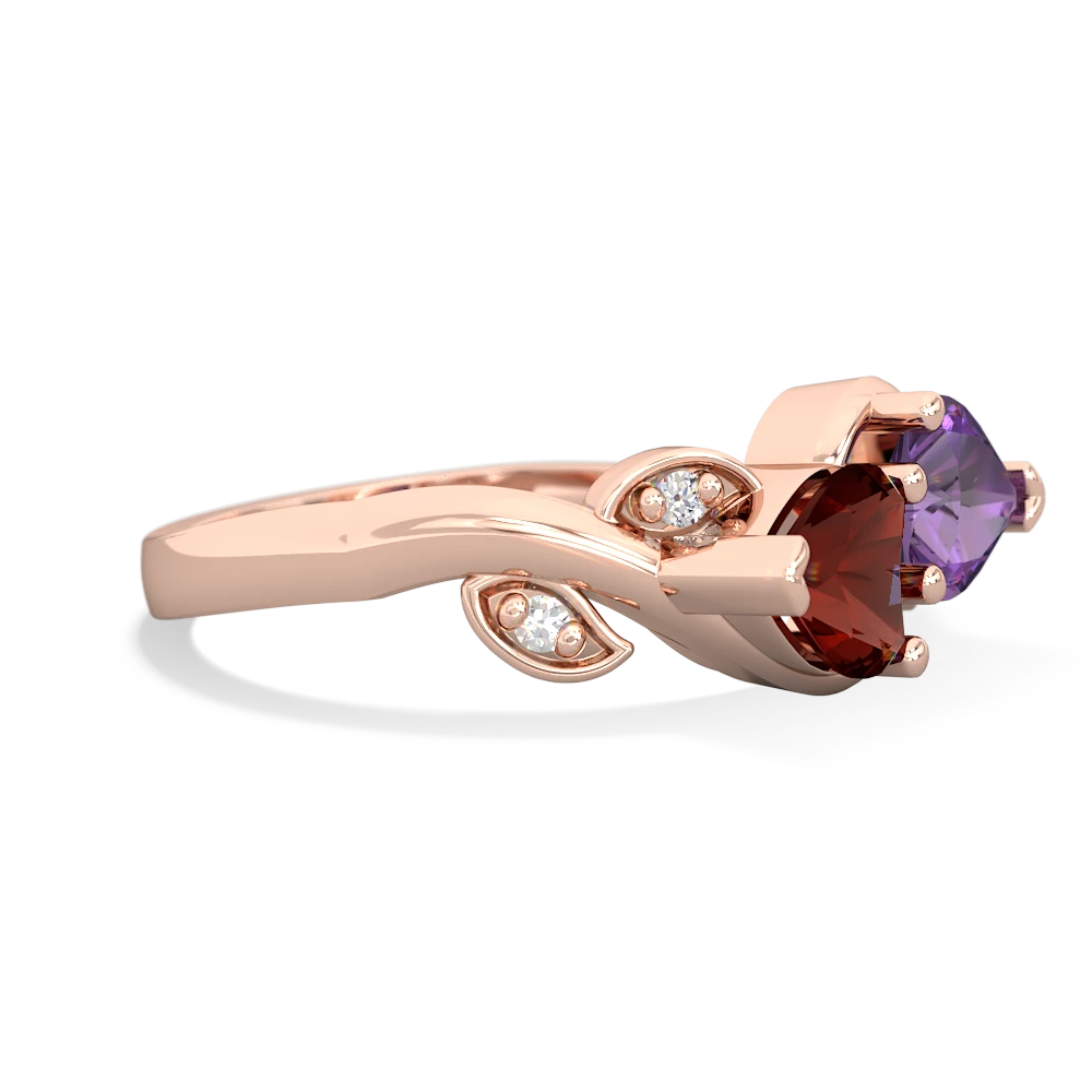 Garnet Floral Elegance 14K Rose Gold ring R5790