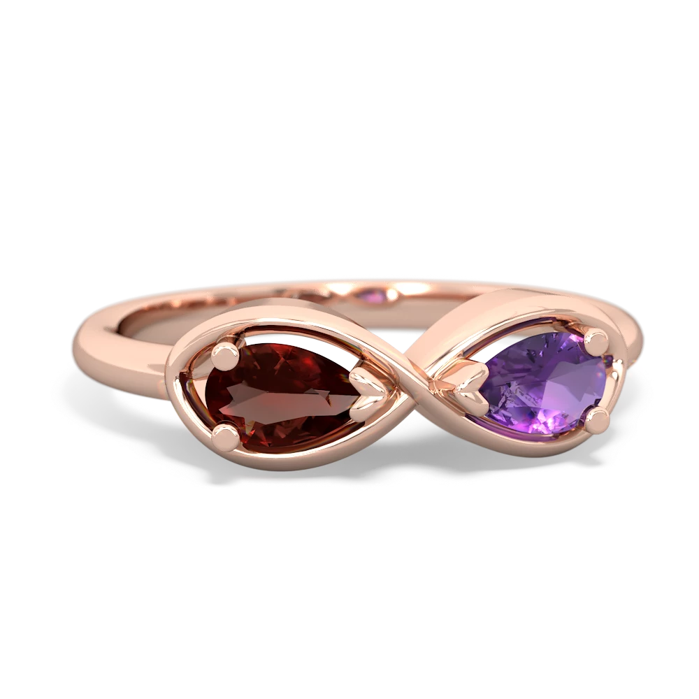 Garnet Infinity 14K Rose Gold ring R5050