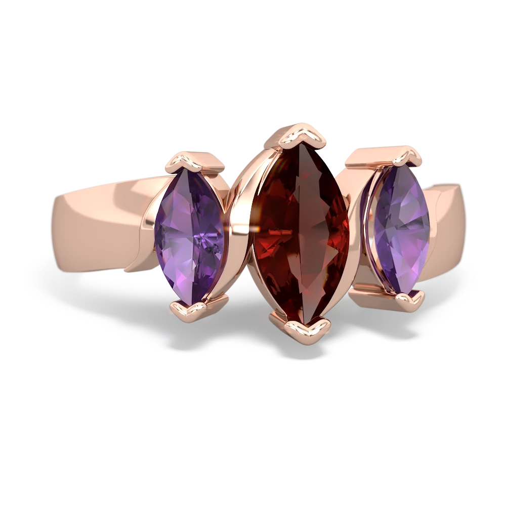 Garnet Three Peeks 14K Rose Gold ring R2433