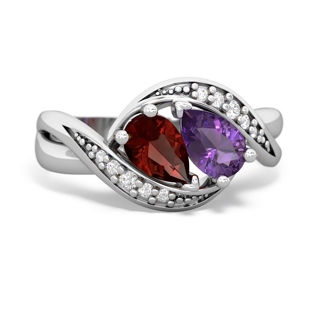 Garnet Summer Winds 14K White Gold ring R5342