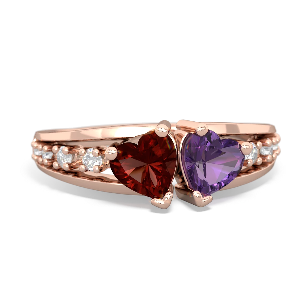 Garnet Heart To Heart 14K Rose Gold ring R3342