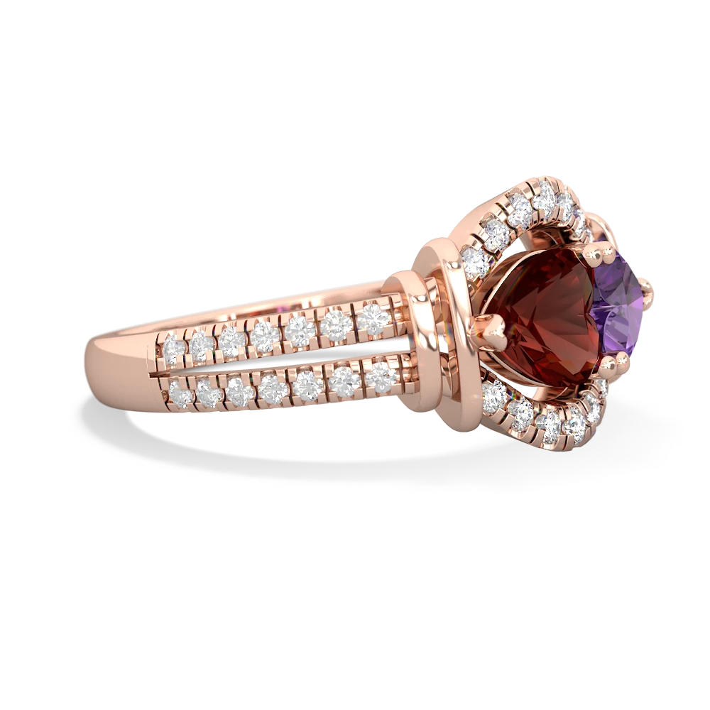 Garnet Art-Deco Keepsake 14K Rose Gold ring R5630