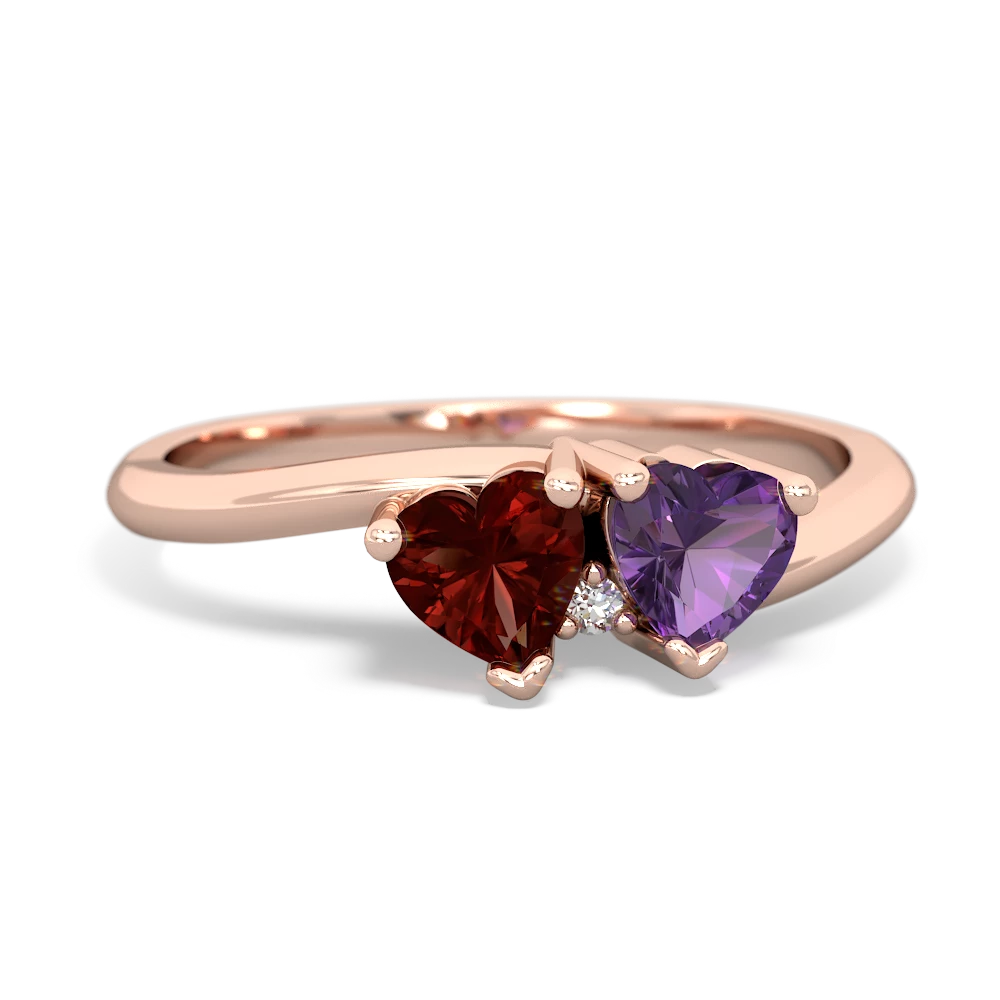 Garnet Sweethearts 14K Rose Gold ring R5260