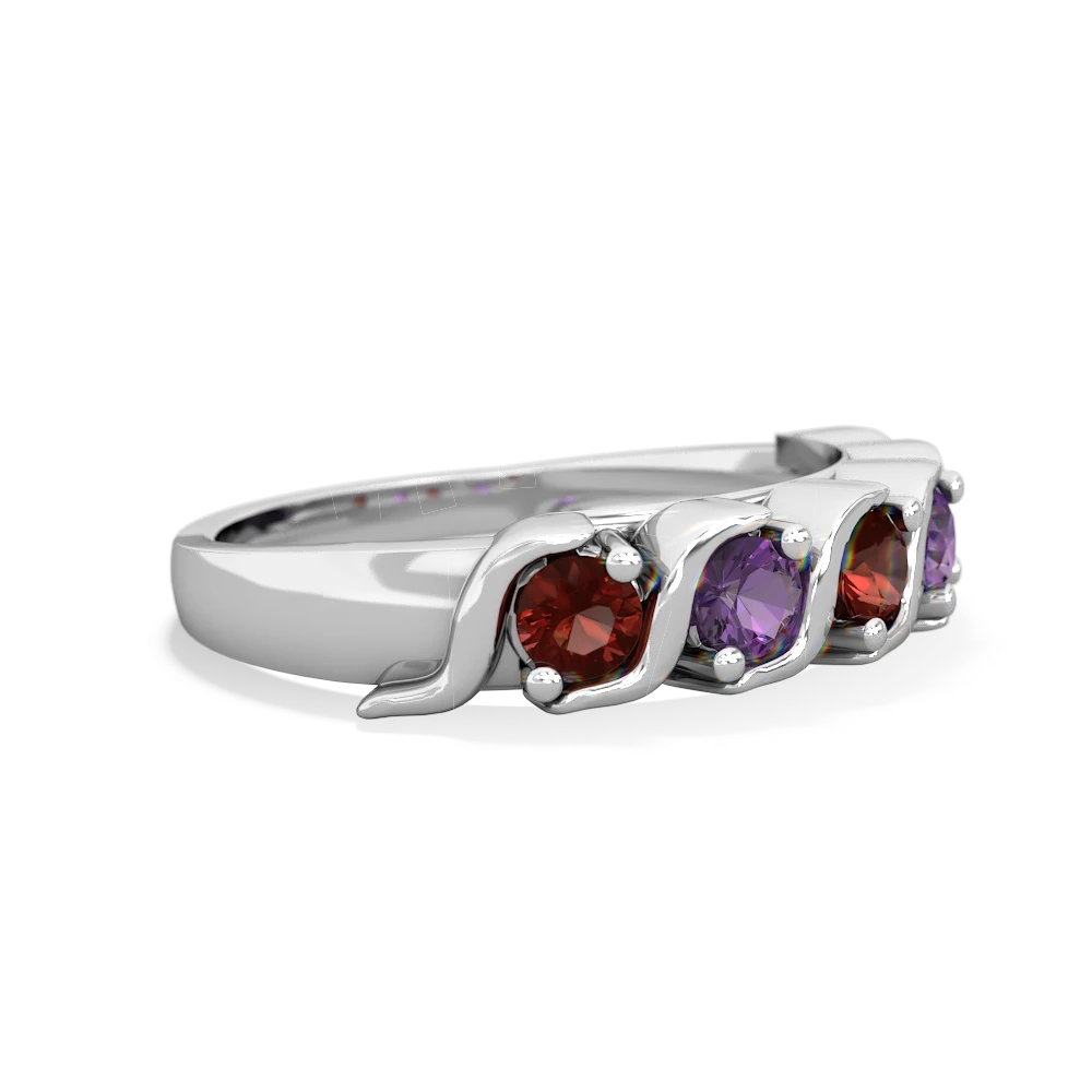 Garnet Anniversary Band 14K White Gold ring R2089