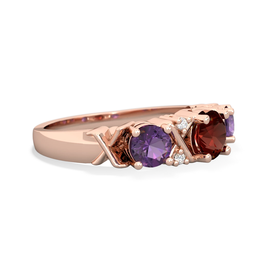 Garnet Hugs And Kisses 14K Rose Gold ring R5016