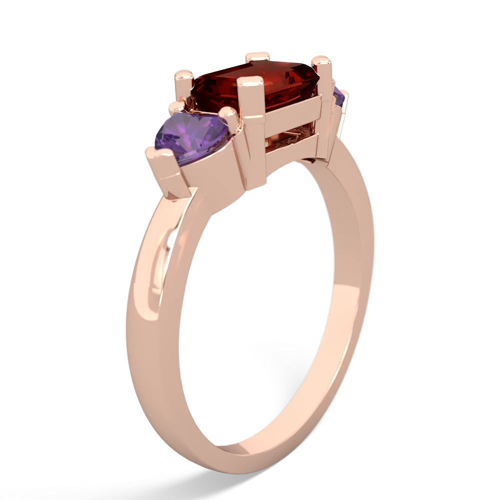 Garnet Three Stone 14K Rose Gold ring R5235