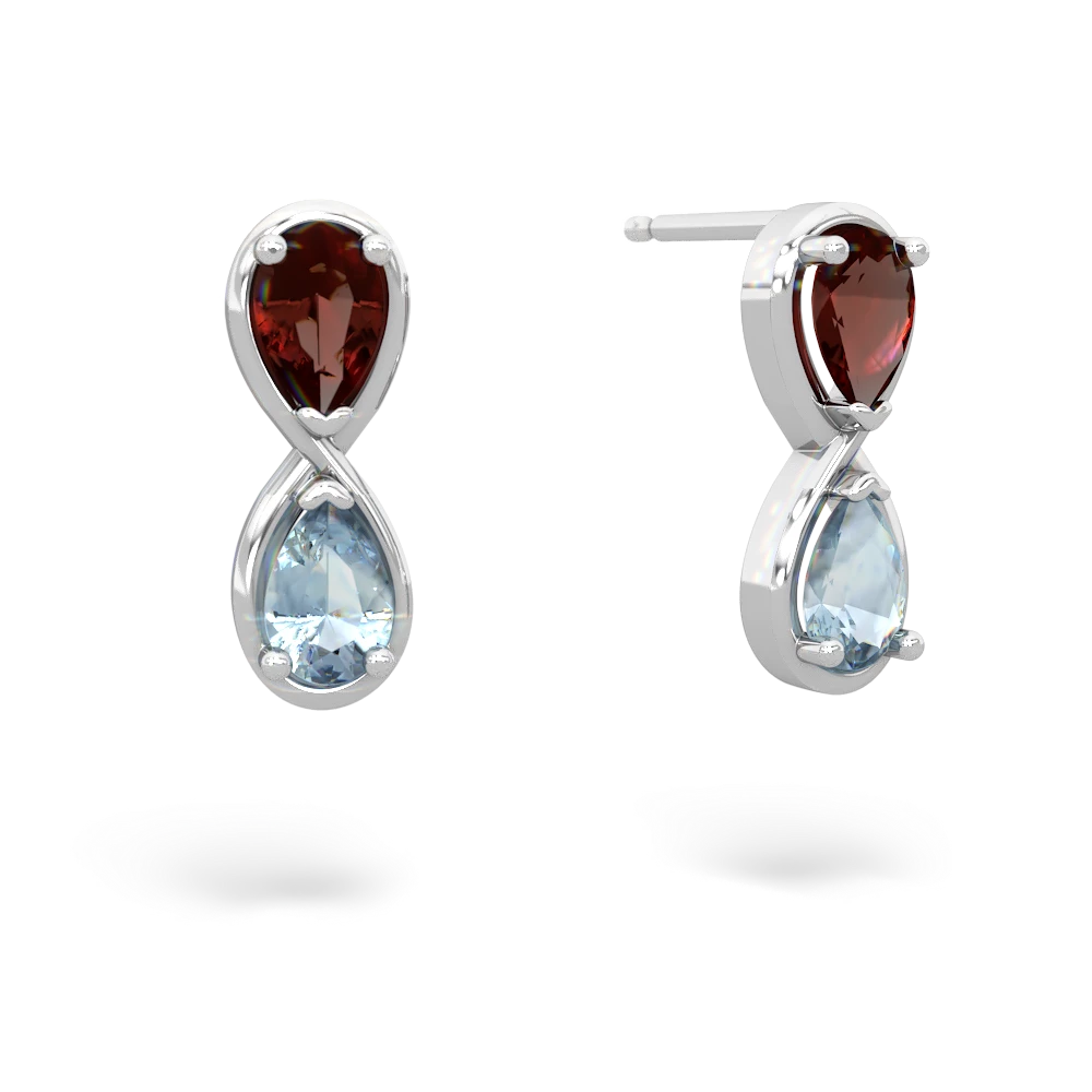 Garnet Infinity 14K White Gold earrings E5050