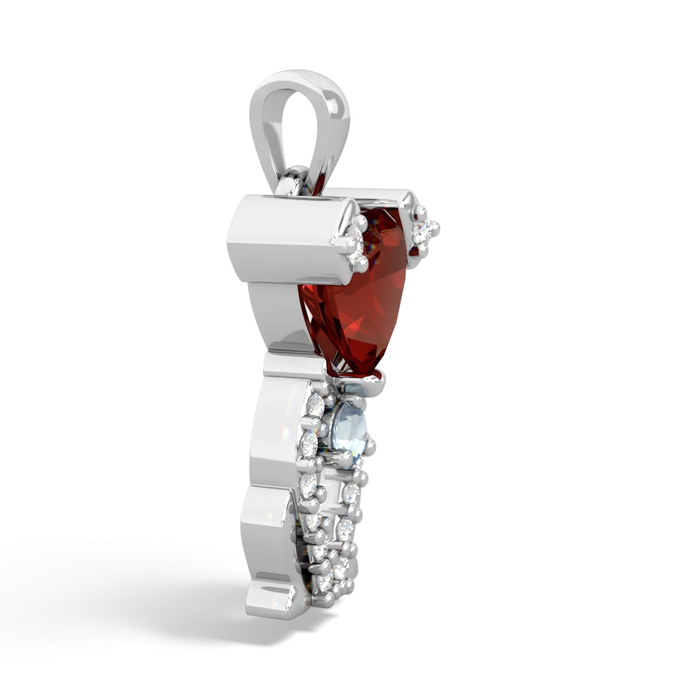 Garnet Puppy Love 14K White Gold pendant P5800