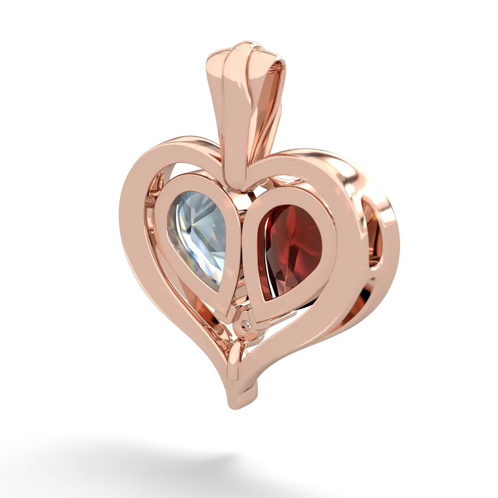 Garnet Two Become One 14K Rose Gold pendant P5330