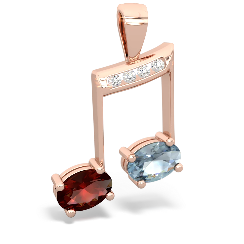 Garnet Color Of Music 14K Rose Gold pendant P3334