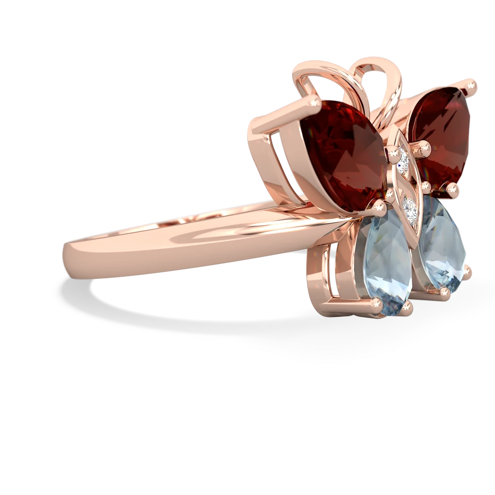 Garnet Butterfly 14K Rose Gold ring R2215