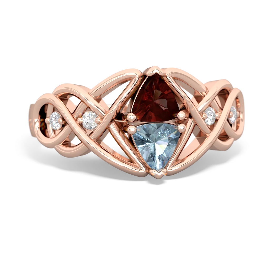 Garnet Keepsake Celtic Knot 14K Rose Gold ring R5300