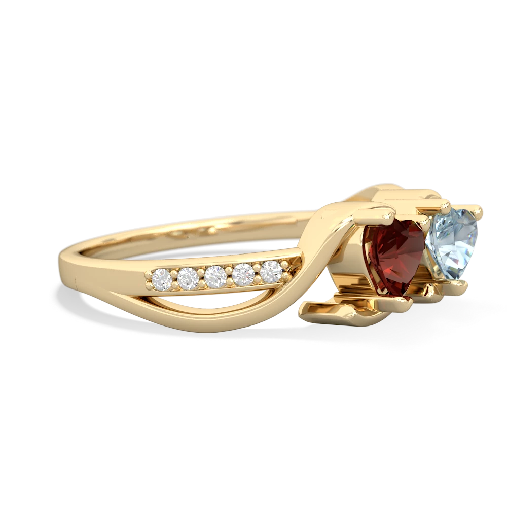 Garnet Side By Side 14K Yellow Gold ring R3090