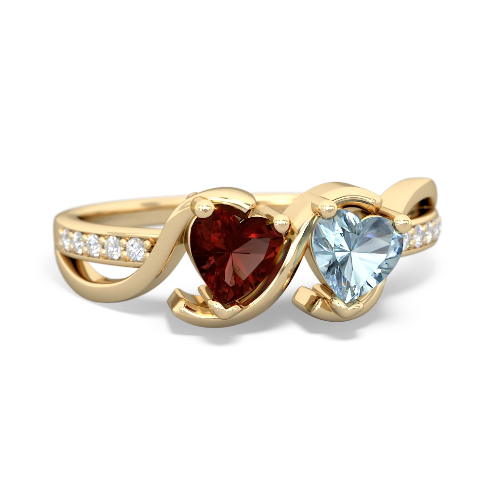 Garnet Side By Side 14K Yellow Gold ring R3090