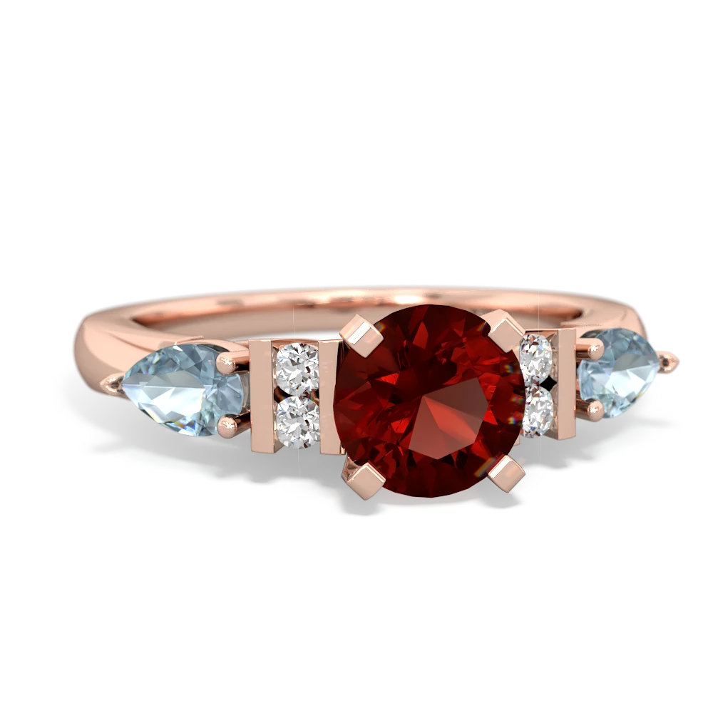 Garnet 6Mm Round Eternal Embrace Engagement 14K Rose Gold ring R2005