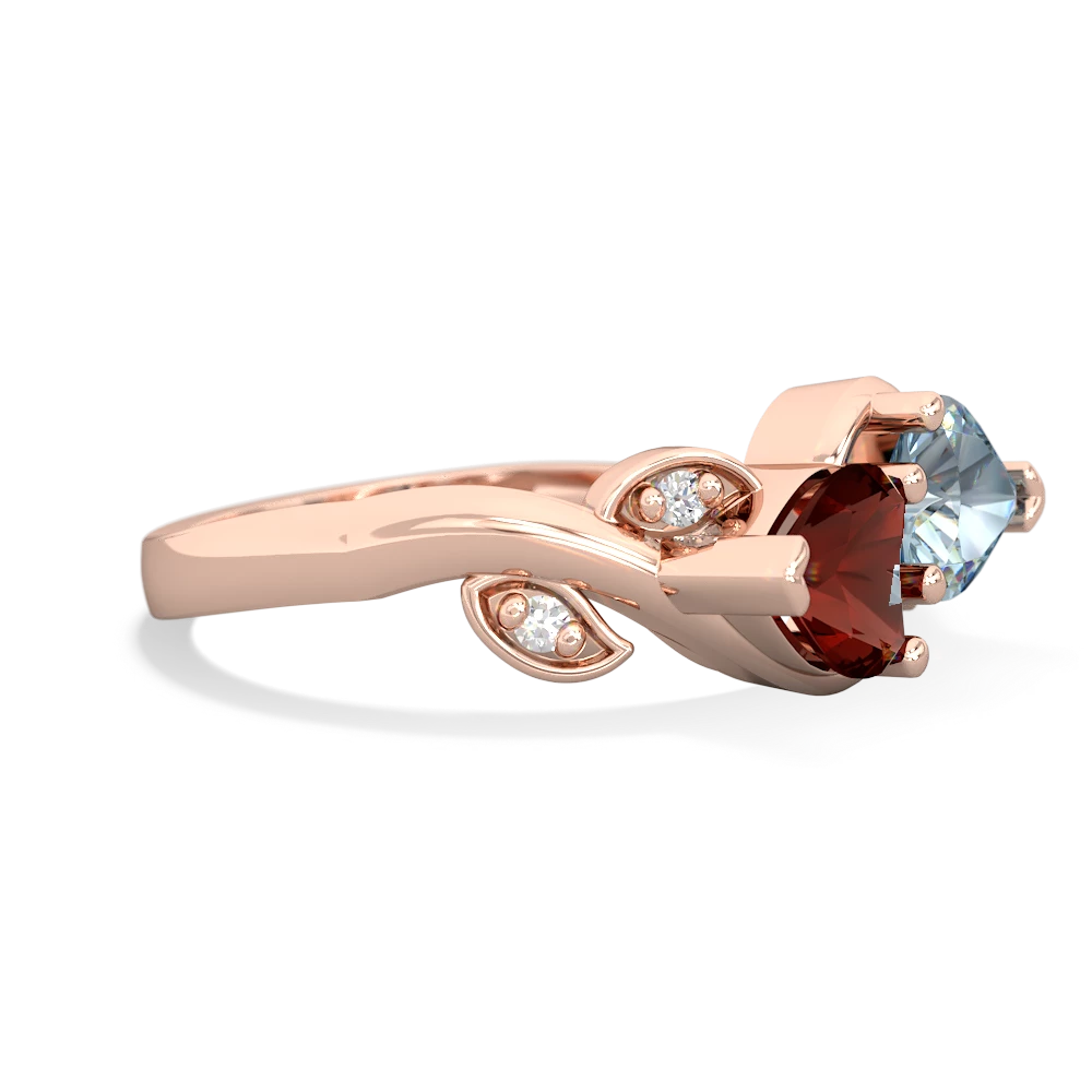 Garnet Floral Elegance 14K Rose Gold ring R5790