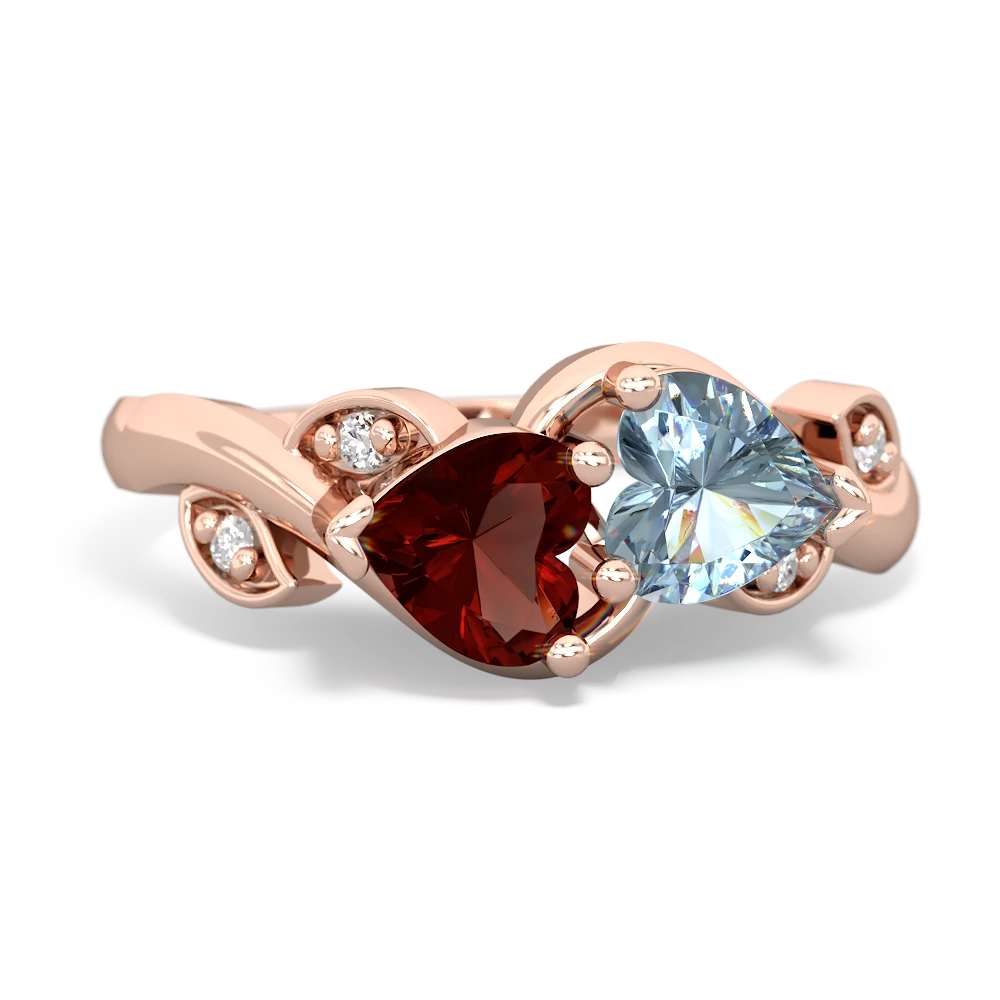 Garnet Floral Elegance 14K Rose Gold ring R5790