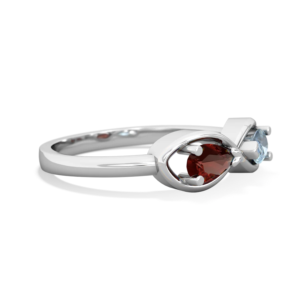 Garnet Infinity 14K White Gold ring R5050